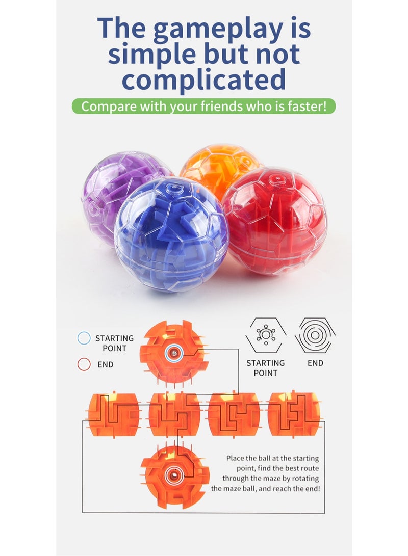 3D Puzzle Maze ball Children's Intelligence Breakthrough Concentration Training Fingertip Desktop Game Toy (Yellow) - Image 3